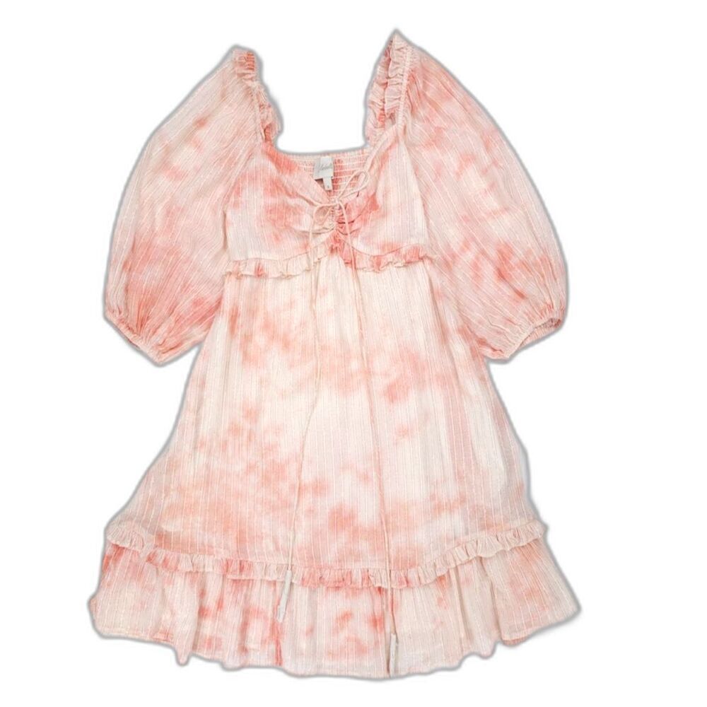 NEW Cleobella Puff Sleeve Babydoll Dress Tie Dye Romantic Ethereal Coquette Boho
